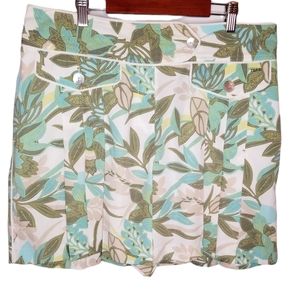 IZOD XFG Cool FX Green and Khaki Floral Print Golf Skort - Size 10